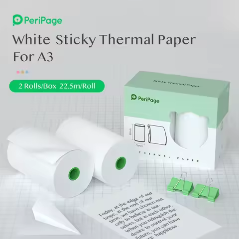 PeriPage A3 Official 80mm Thermal Printer Paper Label Sticker Color White 80*50MM For Pocket Mini Ph