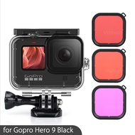 Gopro Hero 9 Black Waterproof Housing Case Diving Filter Lens Underwater 50M Protective Shell Box for Go Pro 9 Accessories