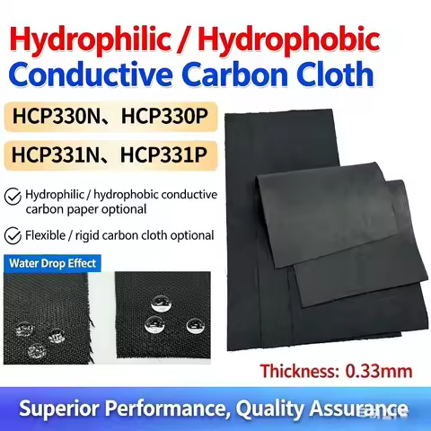 Flexible Soft Conductive Carbon Cloth HCP330N Hydrophilic / Waterproof, Rigid Carbon Cloth HCP331N H