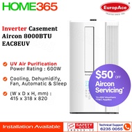 Europace Inverter Casement Aircon 8000BTU EAC8EUV