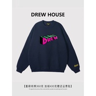 Drew House New Face Hoodie American Style Men's Loose Fit Round Neck Fleece Lined Couple Hoodie M-3X