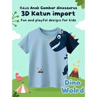 Imported Children's T-shirts with 3D Images, Premium Quality Material, Boys' T-shirts with Dino Imag