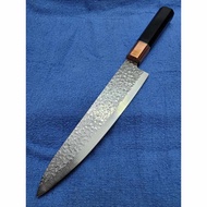 Hammer Pattern Black Handled Chef's Knife