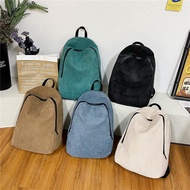 【jw】❁  Corduroy Minimalist Design Men Striped Canvas Large Capacity Student Books Laptop Backpacks