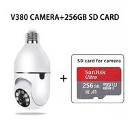 กล้องวงจรปิด V380 PRO กล้องจิ๋วแอบดู กล้องวงจรปิด wifi ไร้สาย หลอดไฟเลนส์คู่กล้องวงจรปิดไม่จำเป็นต้อ