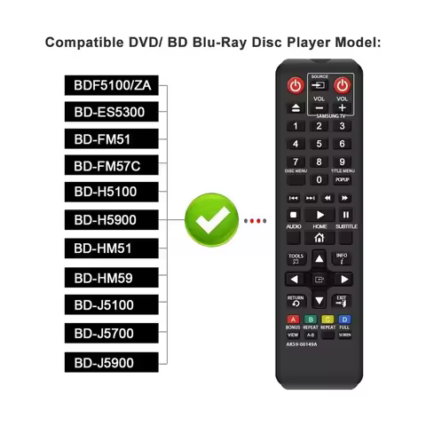 New Remote Control AK59-00149A AK59-00171A DVD BluRay for Samsung for BD-F5100 BD-FM51 BD-FM57C BD-H