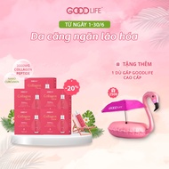 (With Pink Folding Parachute As Gift) Combo 5 Boxes Of GOODLIFE COLLAGEN GLOW Drinking Water 3000mg - Nano Curcumin (Turmeric Starch) And Vitamin C