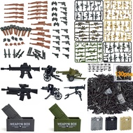 WW2 Army SWAT Cannon Guns Pack Weapon Box Boat Military Blocks Soldier Car Figures Accessories MOC Bricks Leduo Educational Toys Building Sets