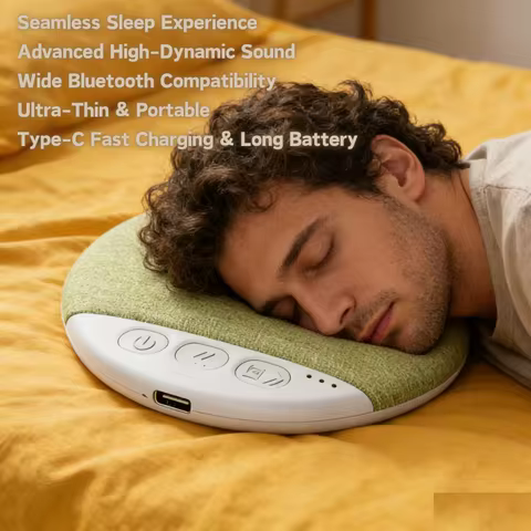 Wireless Under Pillow Bluetooth Speaker Sleep Sound Machine with White Noise 9D Stereo Sound Timer F