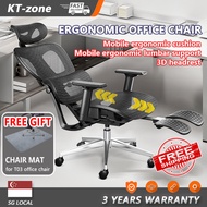 KT-zone Ergonomic chair Full Mesh Office Chair Adjustable Backrest Height, 3D Arms, Lumbar Support, Headrest and Tilt Angle