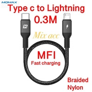 Lightning To Type C Cable 0.3m Usb C To Lightning Mfi Elite Link Momax