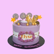 Halal-Certified Macaron Queen (Purple Theme) Cake