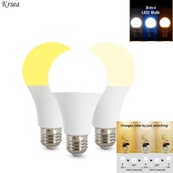 Krsea LED Dimmable E27 Tri Color Bulb 7w 9w 12w 15w 18w 25w Cool White/Neutral White/Warm White Bulb Energy-Saving LED Bulb Bright Light Bulb Light