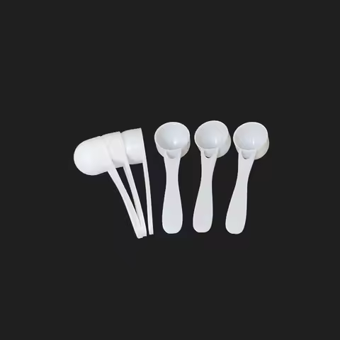 5g 9ml Micro Lab Plastic Scoop 5 gram PP Measuring Spoon For Powder Liquid Round Bottom - white 100p