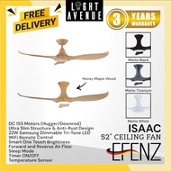 [Wifi] EFENZ Premium DC Ceiling Fan Isaac 523 With 22W Dimmable Samsung LED + Remote Control 3 Blade 52"
