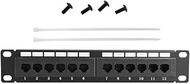 UTP 12Port RJ45 Ethernet Patch Panel 10Inch 1U Rack Mount Data Module Fire-Retardant PC Shell T568A/