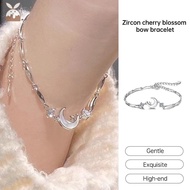 [CH] Women Niche High-end Bracelet Best Friend Bracelet Pink Cherry Blossom Bow Bracelet CH