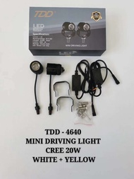 ⚡SKY  TDD original Motorcycle Light mini Driving Light （White+Yellow ）20W steady  Highlight