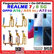 On Off Button with Touch ID Fingerprint Sensor Ribbon Compatible with REALME 7 5G / 8 5G / OPPO A16