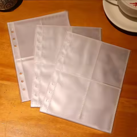 10Pcs Binder Photo Booklet Inner Pages,Double-Sided 4-Pocket Design,4-Panel Storage Booklet Inner Pa