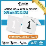 NOMOR MEJA BENING CUSTOM ANGKA CAFE RESTORAN / AKRILIK ACRYLIC BENING ANTI AIR STICKER