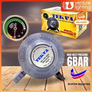 TEKVA / TRAC Multifunction Gas Regulator with Pressure Gauge Low pressure Gas Regulator LPG Gas Leak