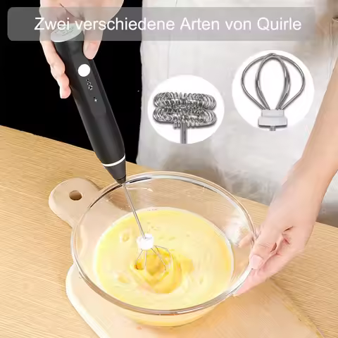 Electric egg beater, portable milk mixer, dual stick USB rechargeable handheld beverage coffee machi