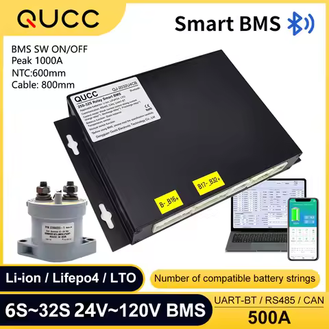 QUCC BMS 200A 300A 400A 500A 6S 7S 8S 10S 13S 14S 16S 20S 24S 30S 32S Smart Bms Balance Lto Lipo Lif