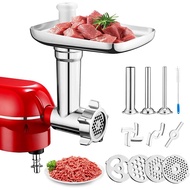 Metal Food Grinder Attachment for PHISINIC & KitchenAid Stand MixerMeat Grinder Accessories Sausage 
