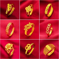 24K Plated Gold Ring Women's Rose Ring Korean Gold Ring Gold