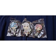 Original Banpresto ReZero Rubber Keychain Set