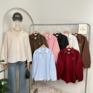 Long-Sleeved Collar Shirt Cotton Jeans Fabric Alo Details Fashion Clothing Women's