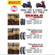 2025} Pirelli Xmax Combo Set Diablo Rosso Scooter Angel Scooter 120/70-15 150/70-14 140/70-14
