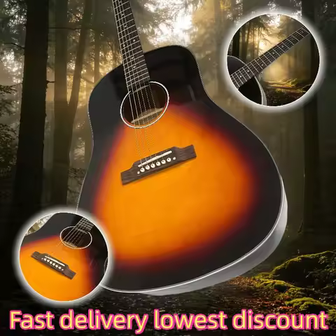 Hot Sales J45 Style 41 Inch 6 String Acoustic Guitar Sunburst Gloss Finish Folk Country Performance 