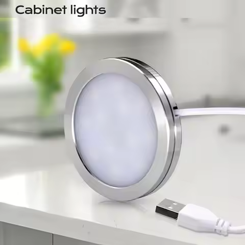Aluminium Recessed Ceiling Light 3000K/4000K/6000K USB DC5V 2W Circular Ceiling Lamp Thin 8mm Circul