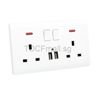 13A Wall Socket Switch Universal Switch Socket White Light Switch