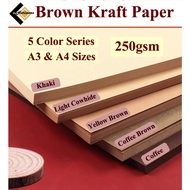 250gsm A4 A3 5 Color Brown Kraft Paper Drawing  Paper Gift Wrapping Paper Art Craft DIY Paper Cardst