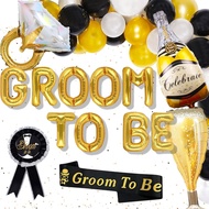 24 PCS Hiasan "Groom To Be" - Belon "Groom To Be" - Banner "Groom To Be" - Hiasan Parti Pasukan "Gro