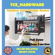 Elevator Pull Basket Aluminum Soft Close Space Series Tempered Glass Top / Dish Rack