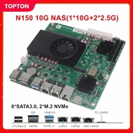 Intel N150 I3 N305 6-bay Nas Motherboard 1*10g 2*i226-v 2.5g 6*sata3.0 2*nvme 1*ddr5 4800mhz Soft Ro