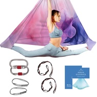 Aerial Yoga Hammock - Durable Aerial Silk with Extension Straps, Carabiners, and Pose Guide - Aerial