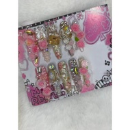 Y2K Japanese cute vintage Kitty handmade wearable nails