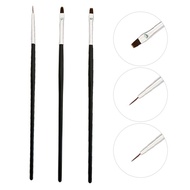3pcs/Set Double Head Nail Art Brush UV Gel Polish Acrylic French Stripe Nail Art Liner Brush Set