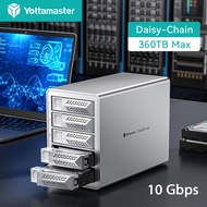 Yottamaster 5 Bay Hard Drive Enclosure USB C 10Gbps Daisy-Chain 5 Bay DAS Aluminum USB C DAS Enclosu