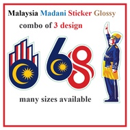 Malaysia Madani Merdeka Logo Sticker / Stiker Pelekat