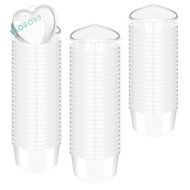 100 Pcs 2.4 Oz Valentine'S Day Heart Shaped Containers Plastic Box with Lids Reusable Small Portion 