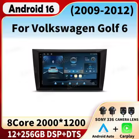 Android 16 Car Radio For Volkswagen Golf 6 2008 - 2012 Player Multimedia Navigation Stereo GPS No 2D