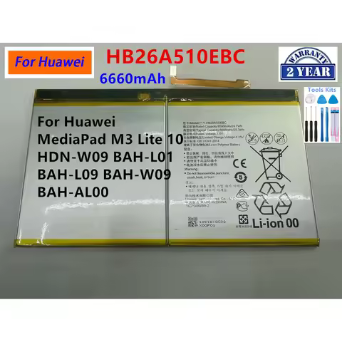 Brand New 6660mAh HB26A510EBC For Huawei MediaPad M3 Lite 10 HDN-W09 BAH-L01 BAH-L09 BAH-W09 BAH-AL0