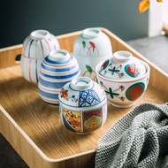 AT-🎇Hand-Painted Slow Cooker Japanese-Style Ceramic with Lid Stewing out of Water Bowl Bird's Nest Dessert Slow Cooker H