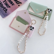 OPPO Reno 8 8Z 7 7Z 6 5 4 3 Pro 2Z 2F 2 Z F17 F11 F9 R17 R15 Pro R11S R11 Plus Color Card Slot Phone Case with Pearl Bracelet